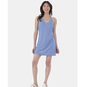 No Boundaries Blue Striped Halter Dress Swim Cover-Up | L (12–14)  - Bin M
